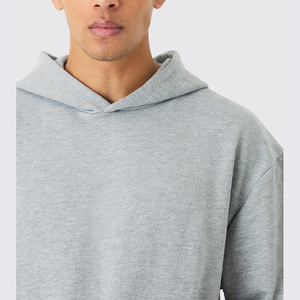 Sudadera con capucha unisex extragrande de forro polar grueso personalizada, nueva colección de invierno, estilo urbano, bordada, en blanco, de poliéster y algodón. - Product Image 5