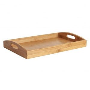 Luxury Home Decor Acacia Wood Food <b>Trays</b> Wooden Serving <b>Tray</b> with Handles for <b>Eating</b> Breakfast Party Kitchen - Product Image 4