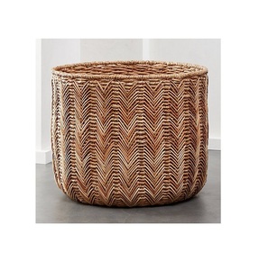 Premium Fancy Design Clothes Bamboo <b>Basket</b> Round Shape <b>Large</b> Size Luxury Rattan <b>Basket</b> Natural Color for Home and Laundry - Product Image 6