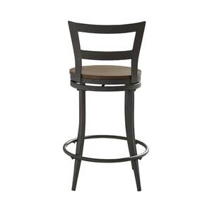 Luxury Look Contemporary Bar Stool <b>Chair</b> with Thick Cushion Seat <b>and</b> Stable Metal Base for Long Sitting Comfort - Product Image 4