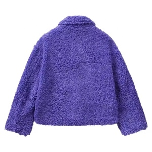 Chaqueta de mujer bordada a prueba de viento de secado rápido ropa de calle cálida para exteriores de invierno personalizada de lana de Sherpa Popular personalizada - Product Image 2