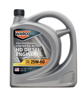 WARCO Heavy Duty Synthetic Blend SAE 25W-60 CF-4 <b>Diesel</b> <b>Engine</b> <b>Oil</b> 3 Pack 5 Quart - Product Image 1