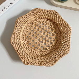 Eco Friendly Natural Handmade Woven Rattan Charger Platesmat <b>square</b> Round Customized Shaped Plate Chargers - Product Image 4
