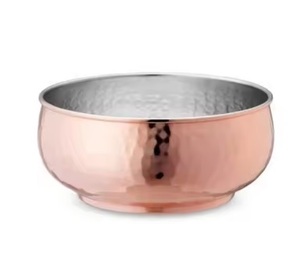 Forme ronde de bol de chocolat en cuivre martelé de vente chaude pour servir la nourriture de salade - Product Image 6