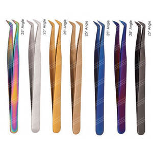 แหนบต่อขนตาสแตนเลส Sharpinst มุม 25 องศา เคลือบพลาสมาหลากสี พร้อมกระเป๋า อุปกรณ์ต่อผม - Product Image 1