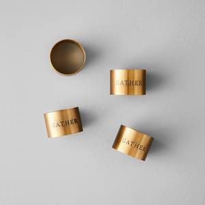 Nouvelle conception anneaux de serviette en métal ensemble de 2 pièces plaqué cuivre Table à manger porte-rouleau de tissu anneaux de serviette - Product Image 4