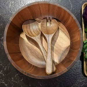Trending Acacia Wood Serving <b>Bowl</b> With Spoon Eco-Friendly <b>Disposable</b> <b>Bowl</b> American Style BusinessGift Home Serving SaladHome Use - Product Image 1