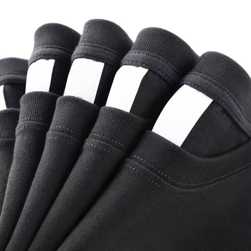 สีดำ [300กรัมเฮฟวี่เวทผ้าฝ้ายบริสุทธิ์ทึบแสง]