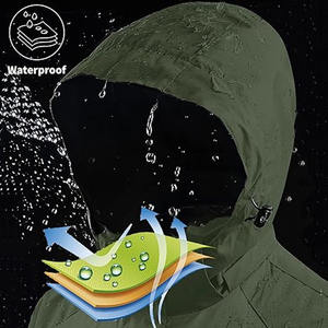 Chaqueta de lluvia cortavientos para hombre Color gris con cremallera de manga larga al aire libre resistente al agua capa de lluvia hecha por Dress Sports - Product Image 6