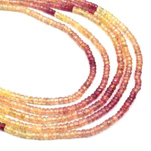 Cuentas de zafiro sombreadas amarillas naturales de calidad AAA + de 16 pulgadas, cuentas de piedra Rondelle facetadas, regalo de tamaño de 2-3mm para sus cuentas Songea - Product Image 6