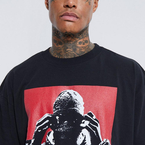 Camiseta de algodón, camisetas gráficas de diseñador, fabricante, ropa de calle pesada de gran tamaño, camisetas cuadradas de gran tamaño para hombres - Product Image 3