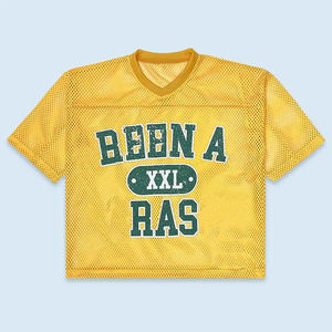 Camiseta de fútbol americano personalizada OEM fabrica ropa de calle poliéster algodón Vintage deportes hombre Boxy camiseta de fútbol Retro malla - Product Image 1