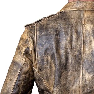 Veste sur mesure cuir de vachette rustique naturelle ESPRIT veste en cuir pour hommes moto style classique 2025 col montant Pakistan - Product Image 5