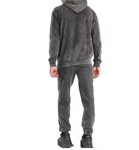 Survêtement à capuche en molleton 100% coton de haute qualité, écologique, couleur unie, délavé à l'acide, personnalisable, vente en gros - Product Image 3