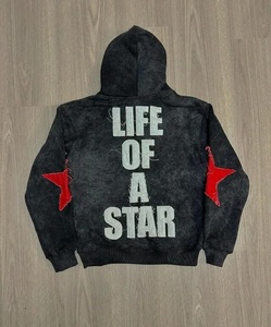 Star Patch Hooded Stylish Streetwear <b>Zip</b> up <b>Hoodies</b> 100% Cotton Luxury Quality Embroidery Oversized Streetwear <b>Hoodies</b> for Men's - Product Image 5