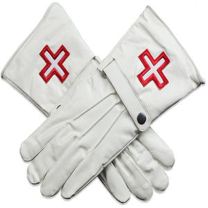 Gants maçonniques en coton blanc brodés de haute qualité, fabriqués en usine, personnalisés, à séchage rapide, pour usage extérieur - Product Image 2