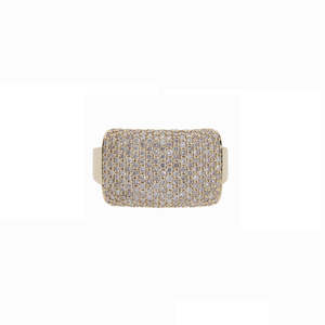 14K Or Jaune Rhodium Plaqué Pave Diamant Brillant Coupe Large Bande Anneau Audacieux Élégant Luxueux Déclaration De Mode Diamants - Product Image 3