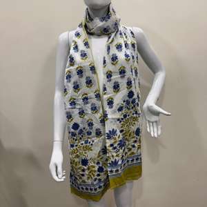 Écharpes et châles d'été en coton imprimé, faits à la main, en coton Mulmul, Dupatta, Stole, Dupatta en coton Mulmul imprimé - Product Image 1