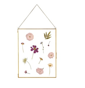 Hexagon Pressed Plant Dried Flowers <b>Leaves</b> Wall Decor Brass Hanging Frame for Display for Decoration Use - Product Image 6