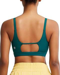 Nouveau soutien-gorge de sport sans bretelles pour femmes, à maintien élevé, avec logo frontal, design simple, respirant, en élasthanne/nylon - Product Image 4