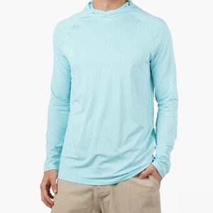 Sudadera CON CAPUCHA DE PESCA lisa en blanco de manga larga de microfibra de alta calidad Protección UV rendimiento de secado rápido camisas con capucha transpirables - Product Image 4
