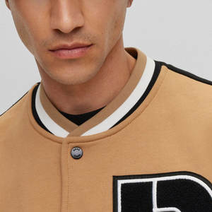 Premium Canvas Streetwear Letterman Jacket with Front Logo & Custom Patches Wholesale Price - Product Image 6