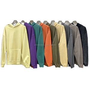 2025 Wholesale Blank Vintage Acid Washed Graphic Print Cotton Hoodie Unisex French Terry <b>Men</b> Distressed Hoodie - Product Image 1