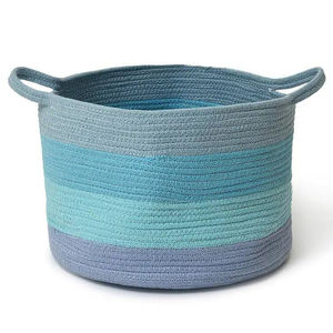 Nouvelle arrivée la plus vendue corde en pur coton tissée avec poignée panier de rangement de taille personnalisée pour les accessoires de bureau à domicile utilisation déco - Product Image 5