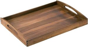 Plateau de service et de rangement en bois de qualité supérieure avec côtés surélevés et poignées ergonomiques pour cuisine, salle à manger, table basse, décoration intérieure - Product Image 2