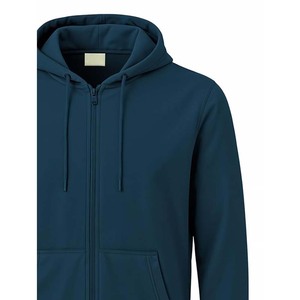 Sweat à capuche zippé pour homme, léger, 100% coton/polyester, coupe régulière, logo personnalisé, impression numérique, uni, teinture unie, hiver - Product Image 2