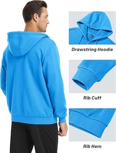 Sudadera con capucha y cremallera de gran tamaño para hombre y mujer, chaqueta informal de lana de algodón pesado - Product Image 2