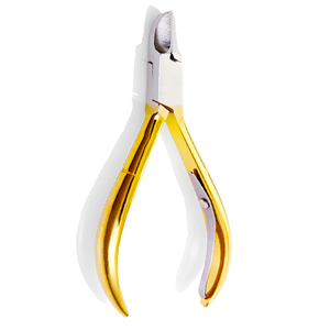 Pinces à ongles professionnelles titane or poignées aciers à haute teneur en carbone manucure pinces à cuticules pour ongles pour la maison et le Salon - Product Image 1