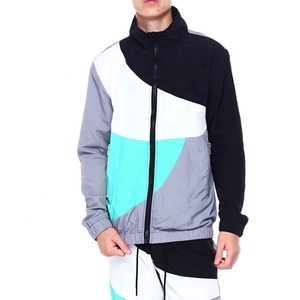 2024 alta calidad Casual Jogging blanco rayas 2 piezas Full Zip Mens Track Suit Set con bolsillos con cremallera - Product Image 4