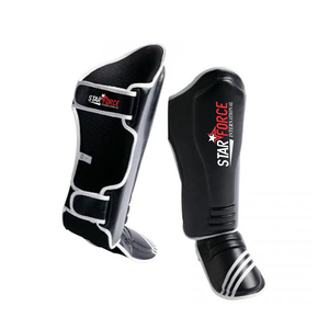 Espinilleras de boxeo de cuero PU de grado superior, Protector de tobillo, calentadores de piernas de entrenamiento MMA Muay Thai, espinilleras ligeras para patear - Product Image 1