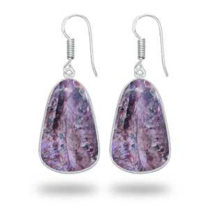 Pendientes de Plata con Gema de Charoíta 100% Natural, el Mejor Regalo de Joyería de Moda para Mujer, Pendientes Delicados de Latón Plateado - Product Image 6