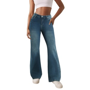 2025 nouveau pantalon en Denim Baggy surdimensionné pantalon en coton personnalisé respirant femmes nouveau pantalon décontracté Design lavé - Product Image 2