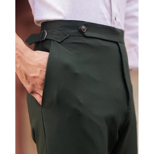 Vert chasseur pantalon italien Style éthylique italien affaires pantalons décontractés hommes Slim Fit costume pantalon grande taille hommes pantalons - Product Image 3