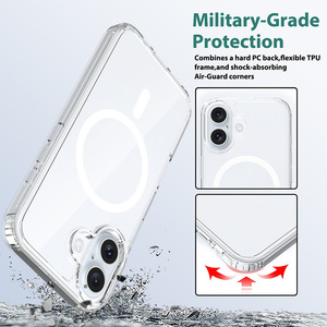 Không Dây sạc tương thích TPU khung Air-Guard góc PC Cover quay lại cho <span class=keywords><strong>iPhone</strong></span> 16 15 14 13 12 11 Pro Max điện thoại di động trường hợp - Product Image 3