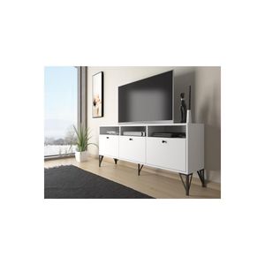 Armadio Rhea 160 cm, connessione Minifix, grande unità TV-Console-bianco/nero