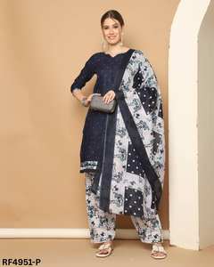 Ensemble Kurti en coton élégant pour femme avec imprimé haut bas Dupatta trois pièces vêtements ethniques pour un approvisionnement quotidien en vrac festif - Product Image 2