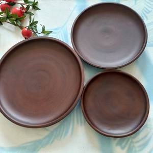 ชุดจานไม้สไตล์ยุโรปจานกลมสามขนาดสำหรับเสิร์ฟสลัดผลไม้ของหวานคุณภาพสูงออกแบบโลโก้ได้ตามต้องการ - Product Image 1