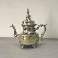 Nouvelle Arrivée Théière/Cafetière en Laiton Faite à la Main Style Marocain, Finition Bicolore, Écologique, Durable, Qualité Alimentaire, Portable