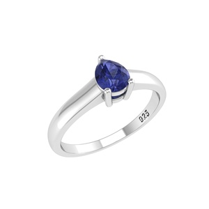 Anello con Tanzanite Naturale Taglio a Pera 0,26ct in Argento Sterling 925 Gioielleria Fine - Product Image 4
