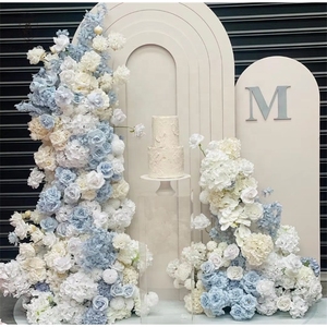 DKB Simulation Flower Row Road Lead Flower <strong>Background</strong> Stage Floral Arrangement Layout Wedding Silver Scene Set Floral - Product Image 5