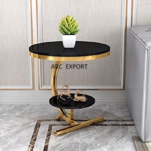 Mesa plateada Forma antigua Mesa de centro Decoración Elegante Moderno Único Lujo Brillante Decorativo Nueva porción - Product Image 6