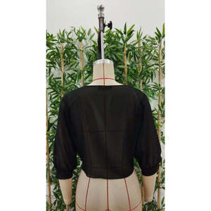 Veste boléro courte en mousseline de soie Truvakar pour femme, avec lien sur le devant, 25354 - Noir - Product Image 6