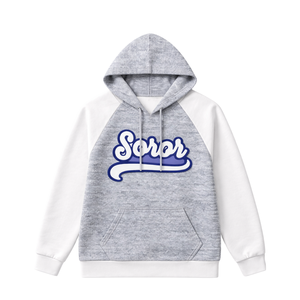 Sweat à capuche à manches raglan Heather Grey 20 Zeta Phi Beta Soror, inspiré des fondateurs de 1920, sororité grecque, vêtements de qualité supérieure pour femmes - Product Image 3