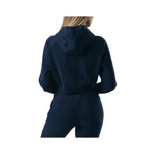 เสื้อฮู้ดครอปท็อปผู้หญิงคุณภาพสูงสำหรับฤดูหนาว พิมพ์โลโก้ได้ตามต้องการ สไตล์สตรีทแวร์ ระบายอากาศได้ดี แห้งเร็ว มีซับใน ความยาวสั้น - Product Image 2