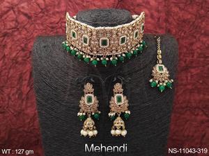 Mehendi ชุบเครื่องประดับโบราณแฟนซีสไตล์การออกแบบสร้อยคอชุด - Product Image 2