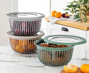 Recipientes de Almacenamiento de Alimentos de Plástico Apilables de Estilo Rústico Francés, Versátiles y que Ahorran Espacio, para Cocinas Modernas, CATEEM - Product Image 1